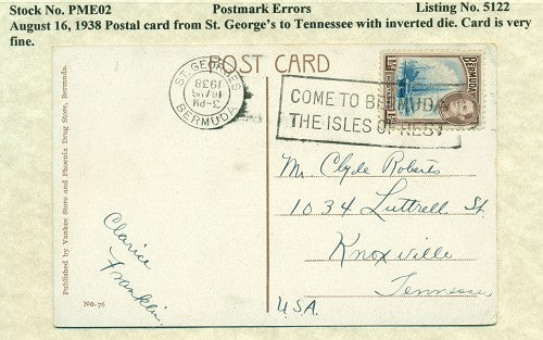 Postmark Error August 16, 1938
