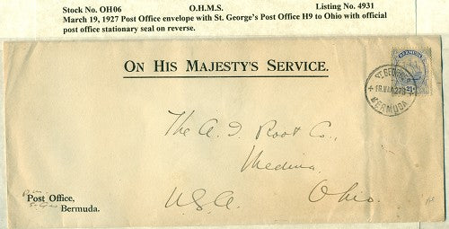 OHMS Hamilton H8- Ohio March 19, 1927