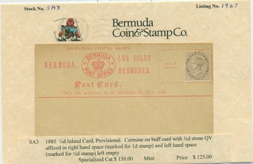 1885 Inland card
