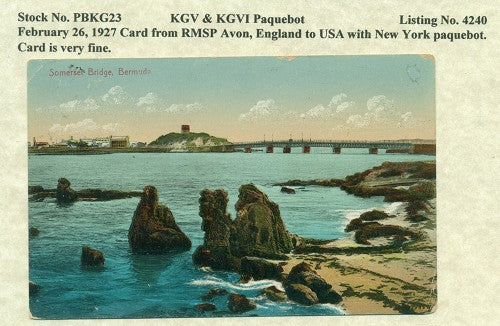 Paquebot Mail from February 26, 1927