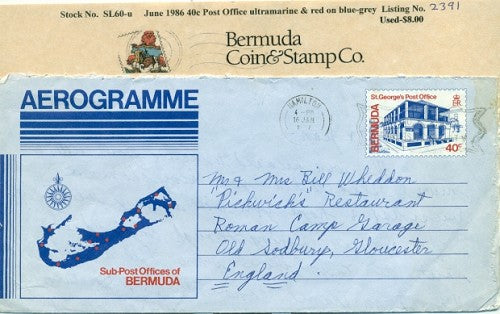 1986 June 40c Air Letter - used
