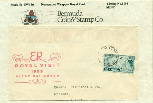 1953 6d QE2 Royal Visit news wrapper