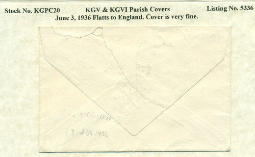 KGV & KGVI Parish Covers Flatts June 3, 1936