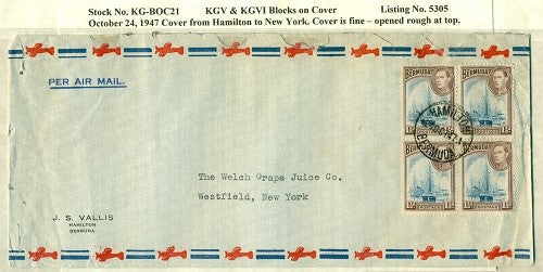 KGV & KGVI Blocks on Cover -KGBC 21