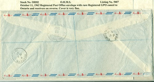 OHMS P.O. envelope October 11, 1962
