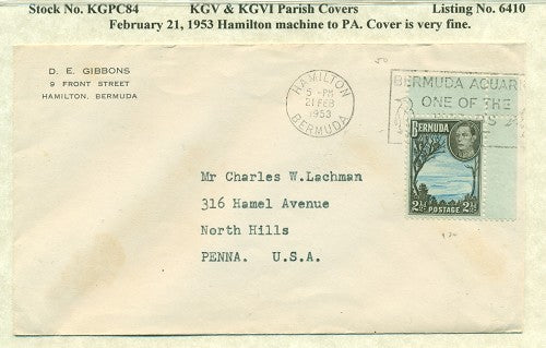 KGV & KGVI Parish Covers Hamilton February 21, 1953 KGPC 84
