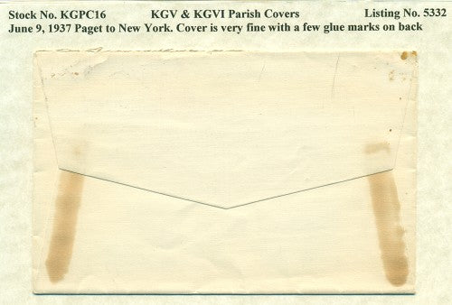 KGV & KGVI Parish Covers Paget June 9, 1937