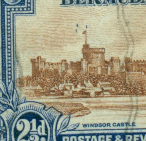 KGV & KGVI Flaws, Blue birds by flag -KGF73
