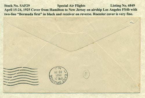 Special Air Flights April 15-24, 1925 SAF 29