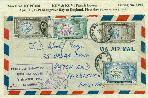 KGV & KGVI Parish Covers Mangrove Bay April 11, 1949 KGPC 168
