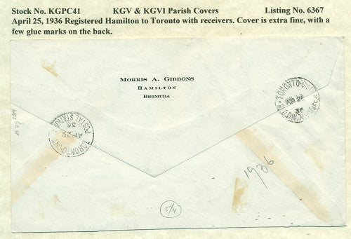 KGV & KGVI Parish Covers Hamilton April 25, 1936 KGPC 41