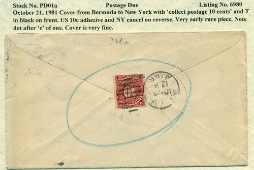 Postage Due Cover 1901 PD 01a