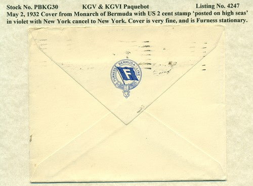 Paquebot Mail from May 2, 1932