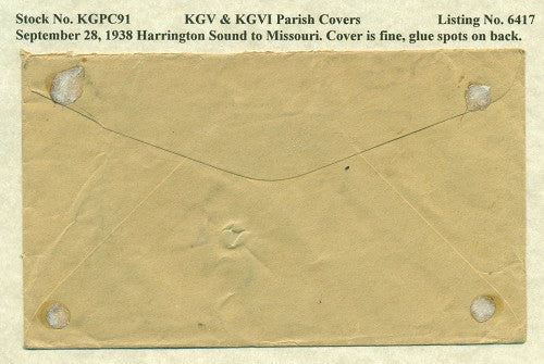 KGV & KGVI Parish Covers Harrington Sound September 28, 1938 KGPC 91