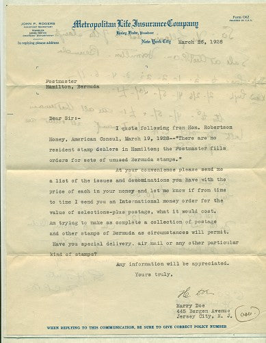 OHMS Hamilton H10- Official P.O. envelope April 12, 1928
