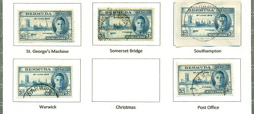 KGV & KGVI Cancels 1940s-1950s KGVI Commemoratives KGX 12B