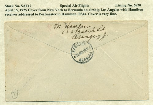Special Air Flights 4/15/1925 SAF 12