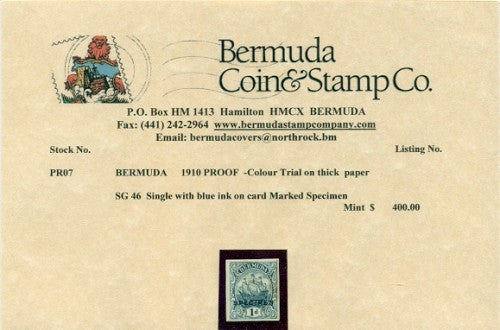 1910 Caravel 1d indigo Specimen