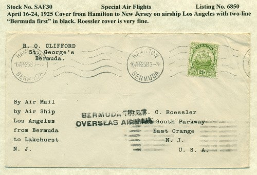 Special Air Flights April 16-24, 1925 SAF 30