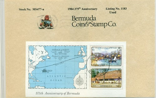 Souvenier sheet - 375th Anniv - used