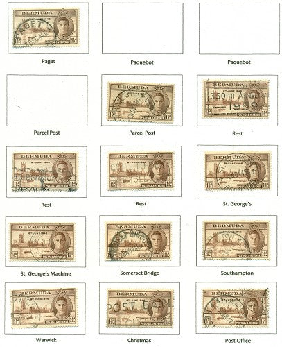 KGV & KGVI Cancels 1940s-1950s KGVI Commemoratives KGX 12B