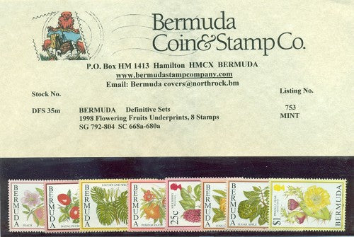 Flowering fruits underprints 1998 - 8 values