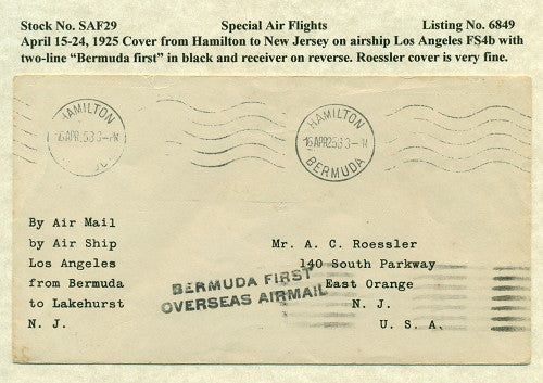 Special Air Flights April 15-24, 1925 SAF 29