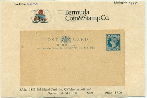 1885 Local rate .5 blue on buff