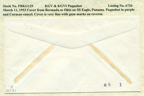 Paquebot Mail from March 11, 1953 PBM 129