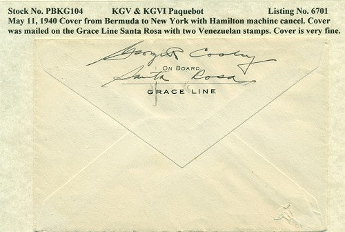 Paquebot Mail from May 11, 1940 PBM 104