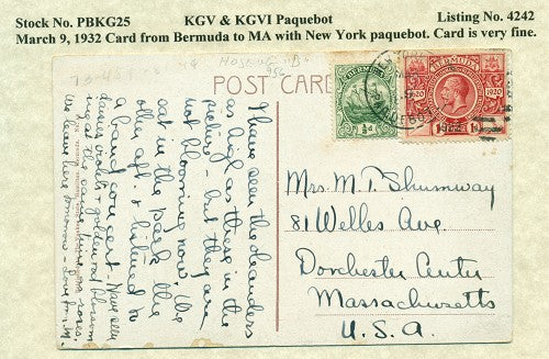 Paquebot Mail from March 9, 1932