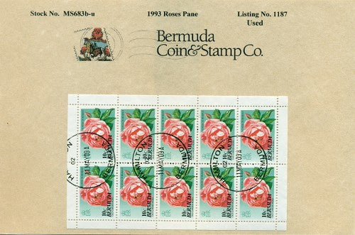 Souvenier sheet - Roses pane - used