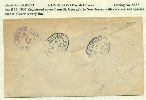 KGV & KGVI Parish Covers St. George's August 25, 1936
