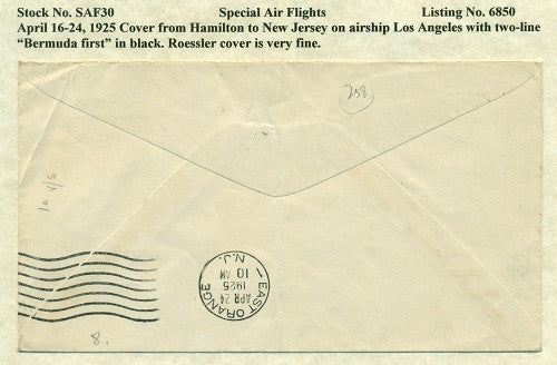 Special Air Flights April 16-24, 1925 SAF 30
