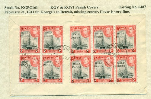 KGV & KGVI Parish Covers St. George's February 21, 1941 KGPC 161