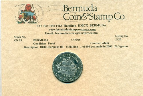 1808 Aluminium 5/-coin