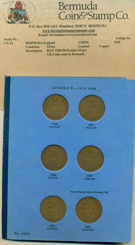 1930-1950 KGV copper pennies