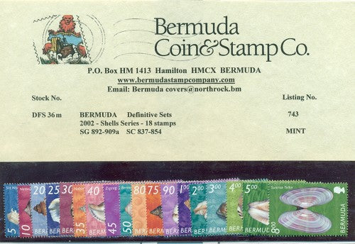 2002 Shells 18 stamps