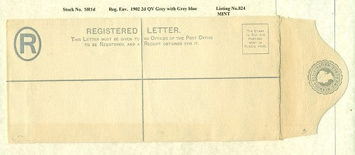 Registered env. 2d tall Queen Victoria