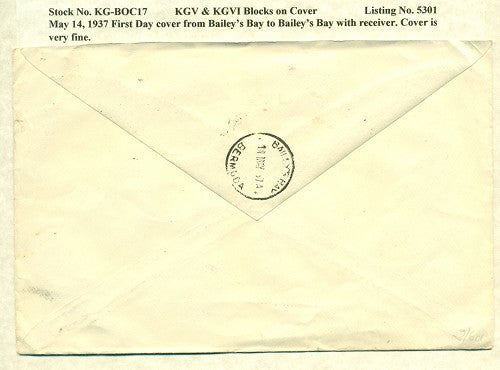 KGV & KGVI Blocks on Cover #5301