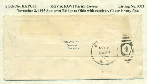 KGV & KGVI Parish Covers Somerset Bridge November 2, 1935