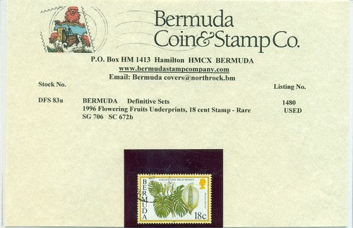 Flowering fruits underprints 1996 - 18 cent - rare -DFS83