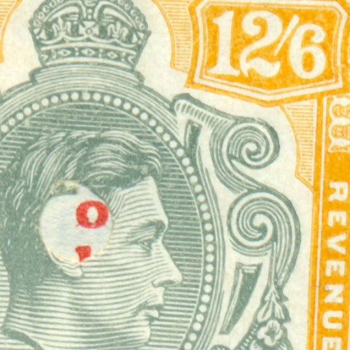 KGV & KGVI Flaws, Broken scroll and revenue punch -KGF74