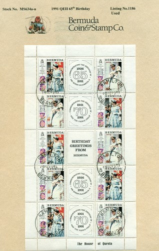 Souvenier sheet - 65th B'day QE11 - used