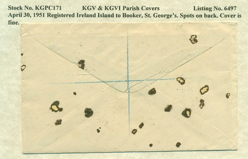 KGV & KGVI Parish Covers Ireland Island April 30, 1951 KGPC 171