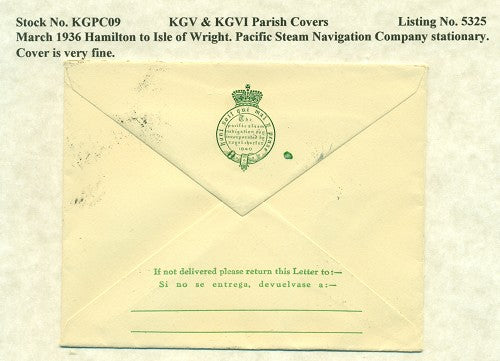 KGV & KGVI Parish Covers Hamilton March 19, 1936