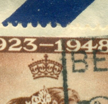 QV-QEII Flaws on Cover January 24, 1949 dot over crown QFC 20