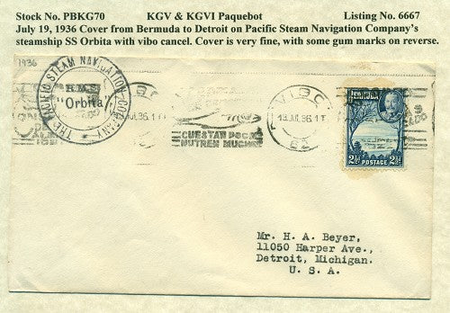 Paquebot Mail from July 19, 1936 PBM 70