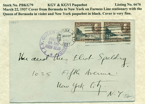 Paquebot Mail from March 22, 1937 PBM 79