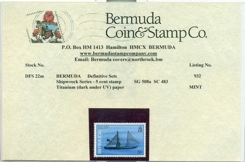 Shipwreck Issue Titanium (dark) paper 5 cent